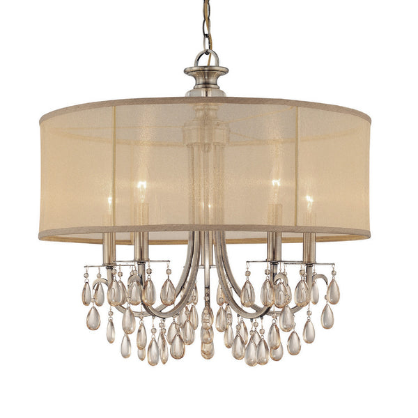 Crystorama - 5625-AB - Five Light Chandelier - Hampton - Antique Brass from Lighting & Bulbs Unlimited in Charlotte, NC