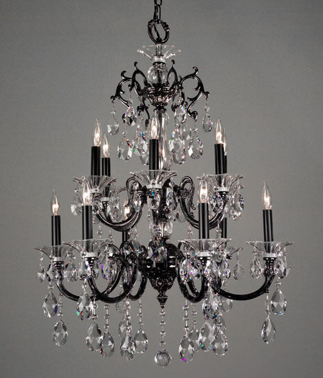 Classic Lighting - 57062 EP CP - 12 Light Chandelier - Via Lombardi - Ebony Pearl from Lighting & Bulbs Unlimited in Charlotte, NC