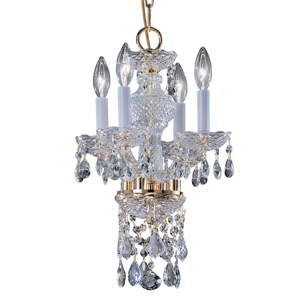 Classic Lighting - 8244 GP C - Four Light Mini Chandelier - Monticello - Gold Color Plated from Lighting & Bulbs Unlimited in Charlotte, NC