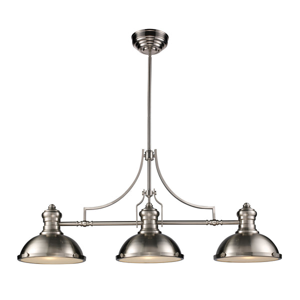 ELK Home - 66125-3 - Three Light Linear Chandelier - Chadwick - Satin Nickel from Lighting & Bulbs Unlimited in Charlotte, NC