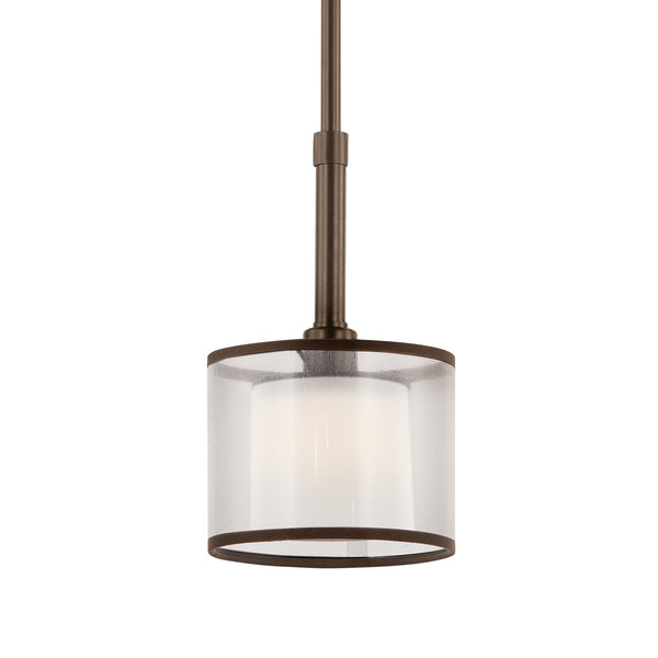 One Light Mini Pendant from the Lacey Collection in Mission Bronze Finish by Kichler