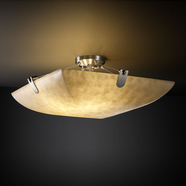 Justice Designs - CLD-9612-25-NCKL - Semi-Flush Mount - Clouds - Brushed Nickel from Lighting & Bulbs Unlimited in Charlotte, NC