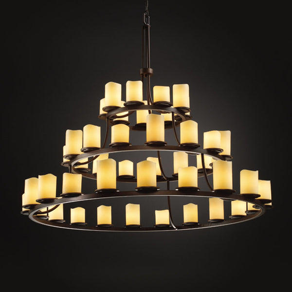 Justice Designs - CNDL-8714-14-CREM-DBRZ - 45 Light Chandelier - CandleAria - Dark Bronze from Lighting & Bulbs Unlimited in Charlotte, NC