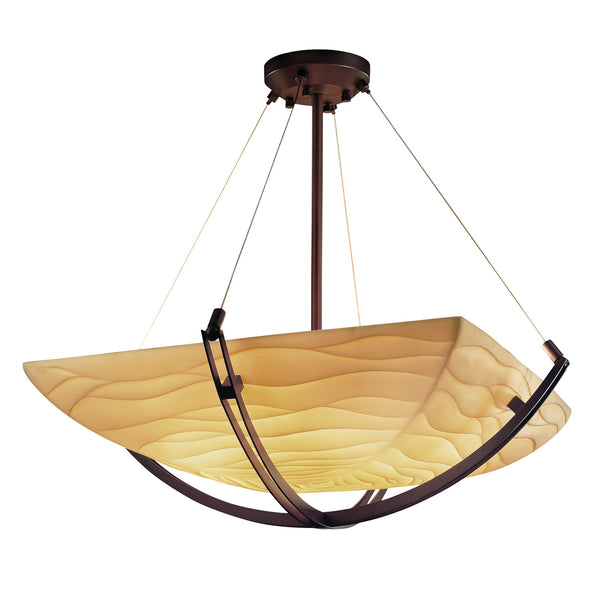 Justice Designs - PNA-9722-25-WAVE-DBRZ - Pendant - Porcelina - Dark Bronze from Lighting & Bulbs Unlimited in Charlotte, NC
