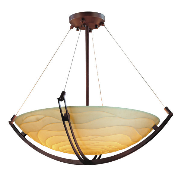 Justice Designs - PNA-9722-35-WAVE-DBRZ - Pendant - Porcelina - Dark Bronze from Lighting & Bulbs Unlimited in Charlotte, NC
