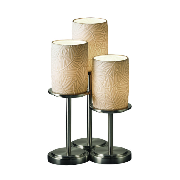 Justice Designs - POR-8797-10-BMBO-NCKL - Three Light Table Lamp - Limoges - Brushed Nickel from Lighting & Bulbs Unlimited in Charlotte, NC