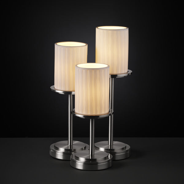 Justice Designs - POR-8797-10-WFAL-NCKL - Three Light Table Lamp - Limoges - Brushed Nickel from Lighting & Bulbs Unlimited in Charlotte, NC