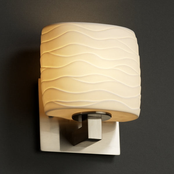 Justice Designs - POR-8931-30-WAVE-NCKL - Wall Sconce - Limoges - Brushed Nickel from Lighting & Bulbs Unlimited in Charlotte, NC