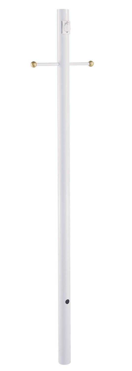 Acclaim Lighting - 98WH - Post With Outlet And Cross Arm - Direct Burial Lamp Posts - Gloss White from Lighting & Bulbs Unlimited in Charlotte, NC