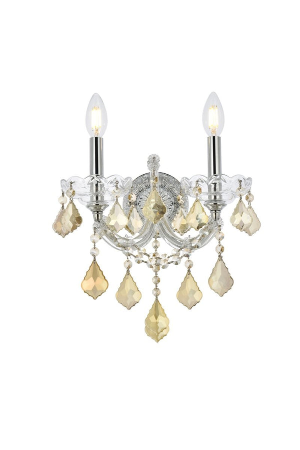 Elegant Lighting - 2800W2C-GT/RC - Two Light Wall Sconce - Maria Theresa - Chrome from Lighting & Bulbs Unlimited in Charlotte, NC