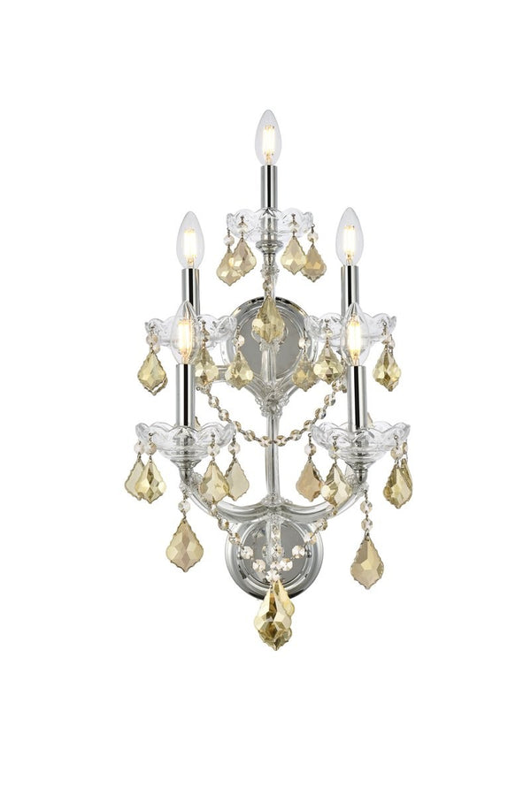 Elegant Lighting - 2800W5C-GT/RC - Five Light Wall Sconce - Maria Theresa - Chrome from Lighting & Bulbs Unlimited in Charlotte, NC