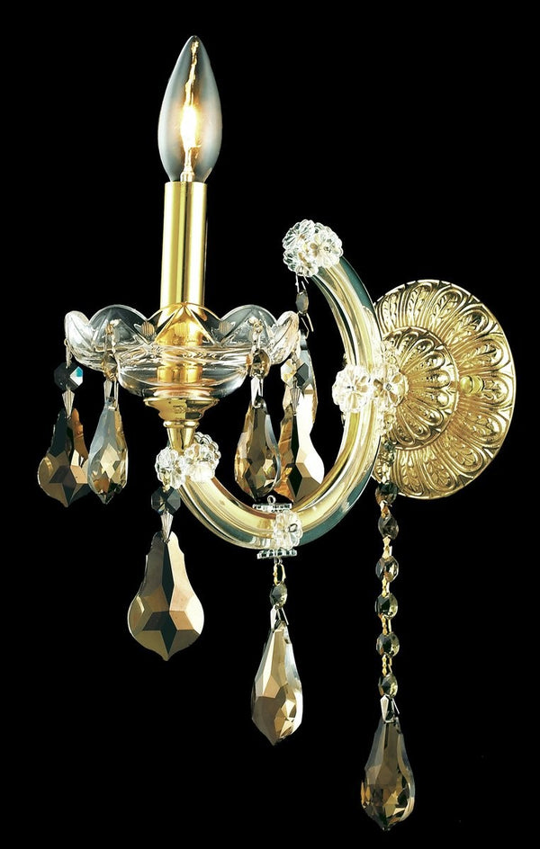 Elegant Lighting - 2801W1G-GT/RC - One Light Wall Sconce - Maria Theresa - Gold from Lighting & Bulbs Unlimited in Charlotte, NC