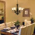 Six Light Chandelier from the Torbellino Collection in Cordoban Bronze Finish by Golden