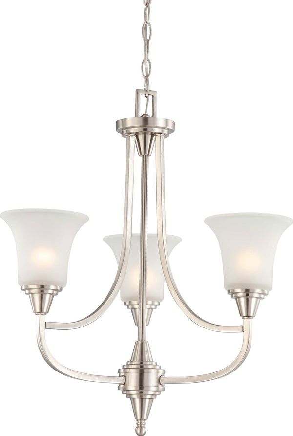 Nuvo Lighting - 60-4145 - Three Light Chandelier - Surrey - Brushed Nickel from Lighting & Bulbs Unlimited in Charlotte, NC