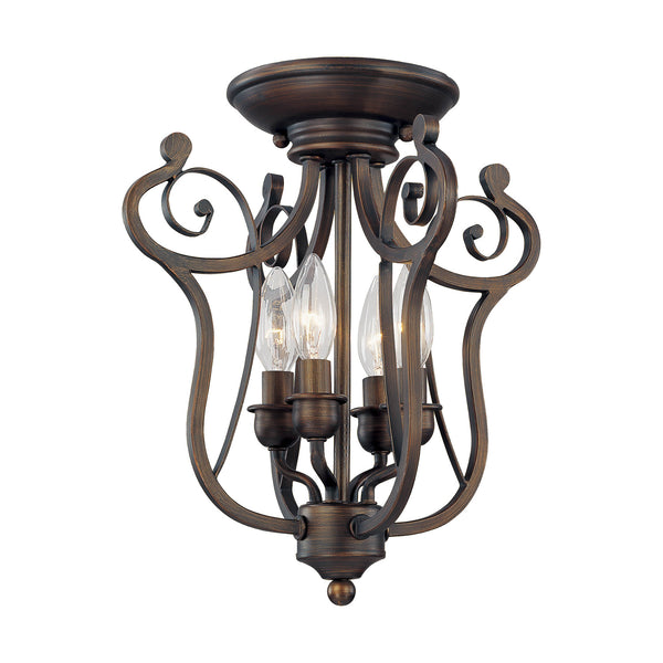 Millennium - 1144-RBZ - Four Light Semi-Flush Mount - Chateau - Rubbed Bronze from Lighting & Bulbs Unlimited in Charlotte, NC