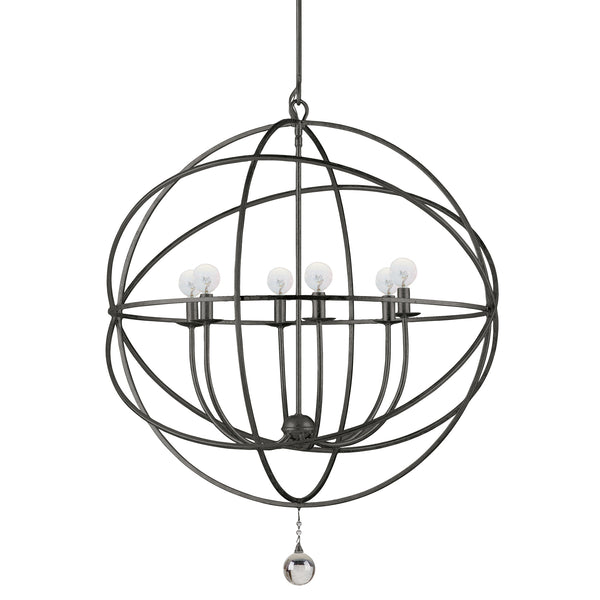 Crystorama - 9228-EB - Six Light Chandelier - Solaris - English Bronze from Lighting & Bulbs Unlimited in Charlotte, NC