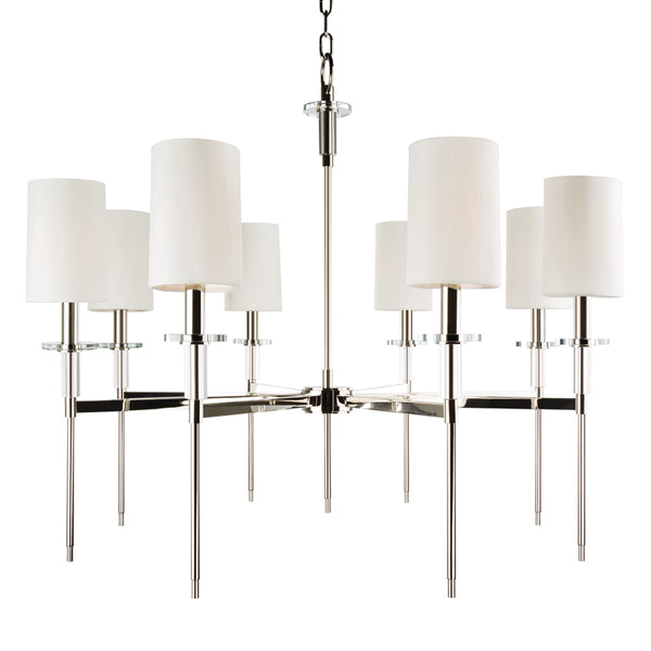 Hudson Valley - 8518-PN - Eight Light Chandelier - Amherst - Polished Nickel from Lighting & Bulbs Unlimited in Charlotte, NC