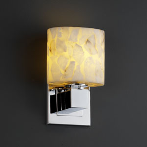 Justice Designs - ALR-8707-30-CROM - Wall Sconce - Alabaster Rocks! - Polished Chrome from Lighting & Bulbs Unlimited in Charlotte, NC