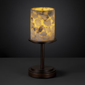 Justice Designs - ALR-8798-10-DBRZ - One Light Table Lamp - Alabaster Rocks! - Dark Bronze from Lighting & Bulbs Unlimited in Charlotte, NC