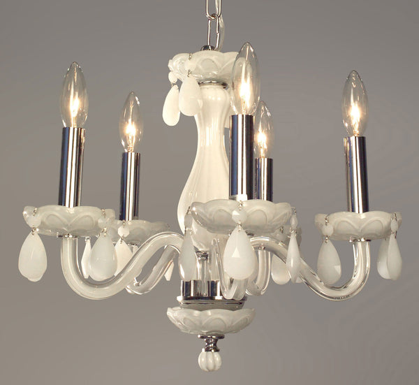 Classic Lighting - 82045 WHT WH - Five Light Chandelier - Monaco - White from Lighting & Bulbs Unlimited in Charlotte, NC