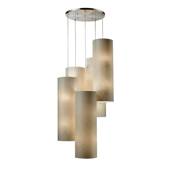 ELK Home - 20160/20R - 20 Light Pendant - Fabric Cylinders - Satin Nickel from Lighting & Bulbs Unlimited in Charlotte, NC