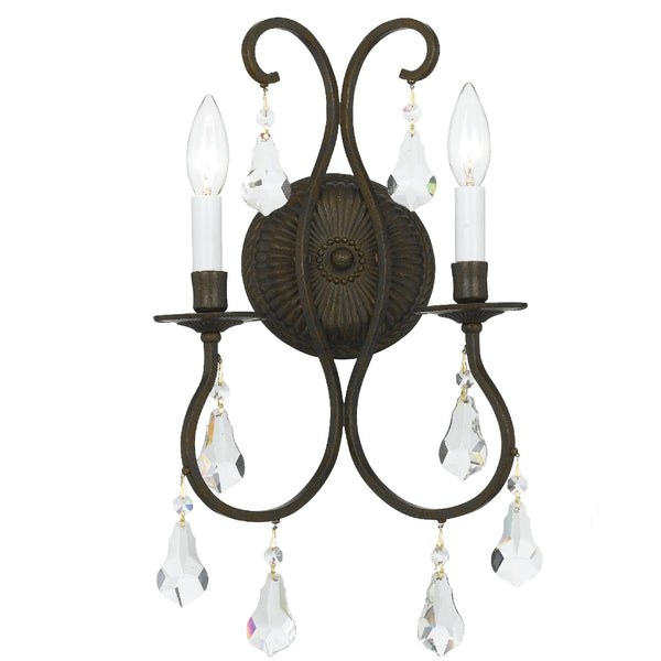 Crystorama - 5012-EB-CL-MWP - Two Light Wall Mount - Ashton - English Bronze from Lighting & Bulbs Unlimited in Charlotte, NC