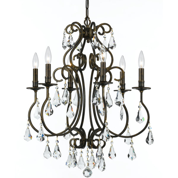 Crystorama - 5016-EB-CL-MWP - Six Light Chandelier - Ashton - English Bronze from Lighting & Bulbs Unlimited in Charlotte, NC