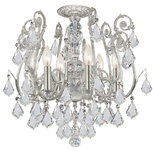 Crystorama - 5115-OS-CL-SAQ - Six Light Ceiling Mount - Regis - Olde Silver from Lighting & Bulbs Unlimited in Charlotte, NC