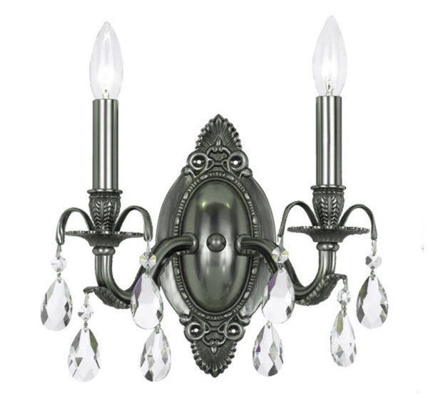 Crystorama - 5562-PW-CL-S - Two Light Wall Mount - Dawson - Pewter from Lighting & Bulbs Unlimited in Charlotte, NC