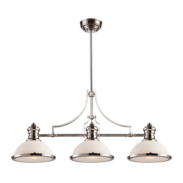 ELK Home - 66215-3 - Three Light Linear Chandelier - Chadwick - Polished Nickel from Lighting & Bulbs Unlimited in Charlotte, NC
