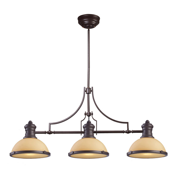 ELK Home - 66235-3 - Three Light Linear Chandelier - Chadwick - Oiled Bronze from Lighting & Bulbs Unlimited in Charlotte, NC