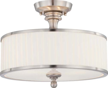 Nuvo Lighting - 60-4737 - Three Light Semi Flush Mount - Candice - Brushed Nickel from Lighting & Bulbs Unlimited in Charlotte, NC