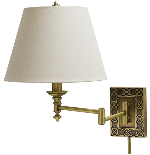 One Light Wall Sconce from the Decorative Wall Swing Collection in Antique Brass Finish by House of Troy