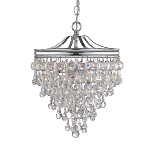 Crystorama - 130-CH - Three Light Mini Chandelier - Calypso - Polished Chrome from Lighting & Bulbs Unlimited in Charlotte, NC