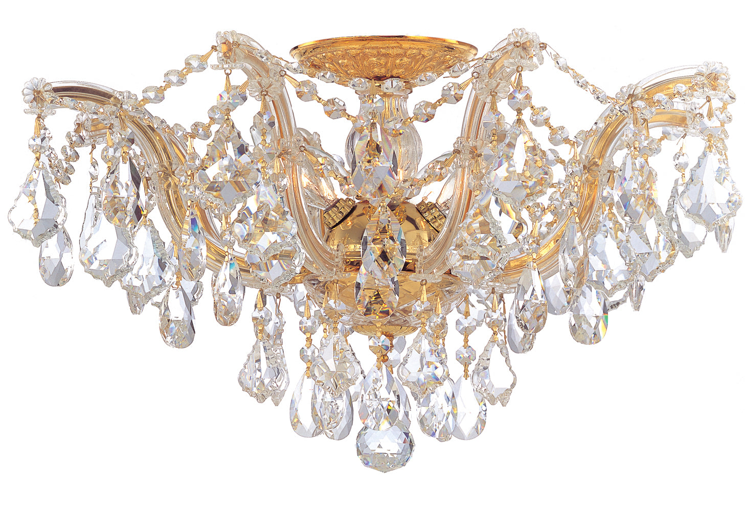 Crystorama - 4437-GD-CL-MWP - Five Light Ceiling Mount - Maria Theresa - Gold from Lighting & Bulbs Unlimited in Charlotte, NC