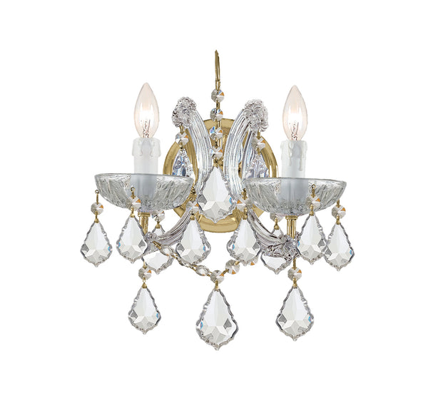 Crystorama - 4472-GD-CL-MWP - Two Light Wall Mount - Maria Theresa - Gold from Lighting & Bulbs Unlimited in Charlotte, NC
