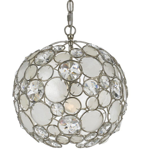 Crystorama - 527-SA - One Light Mini Chandelier - Palla - Antique Silver from Lighting & Bulbs Unlimited in Charlotte, NC