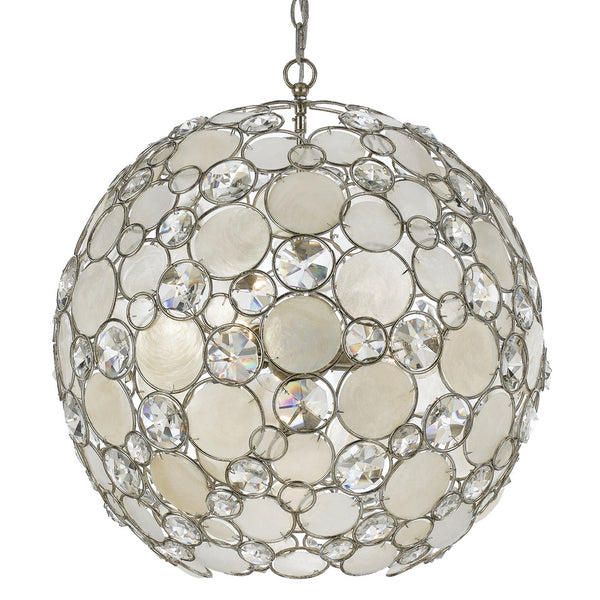 Crystorama - 529-SA - Six Light Chandelier - Palla - Antique Silver from Lighting & Bulbs Unlimited in Charlotte, NC
