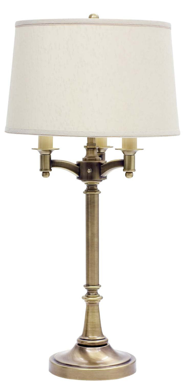 Four Light Table Lamp from the Lancaster Collection in Antique Brass Finish by House of Troy