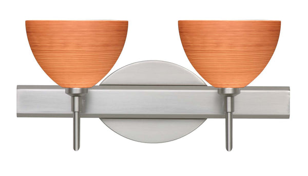 Besa - 2SW-4679CH-SN - Two Light Wall Sconce - Brella - Satin Nickel from Lighting & Bulbs Unlimited in Charlotte, NC