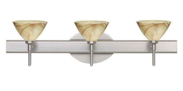 Besa - 3SW-174383-SN - Three Light Wall Sconce - Domi - Satin Nickel from Lighting & Bulbs Unlimited in Charlotte, NC