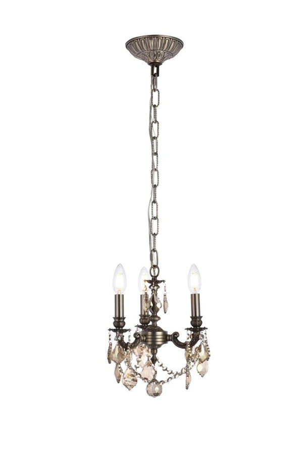 Elegant Lighting - 9103D10PW-GT/RC - Three Light Pendant - Lillie - Pewter from Lighting & Bulbs Unlimited in Charlotte, NC