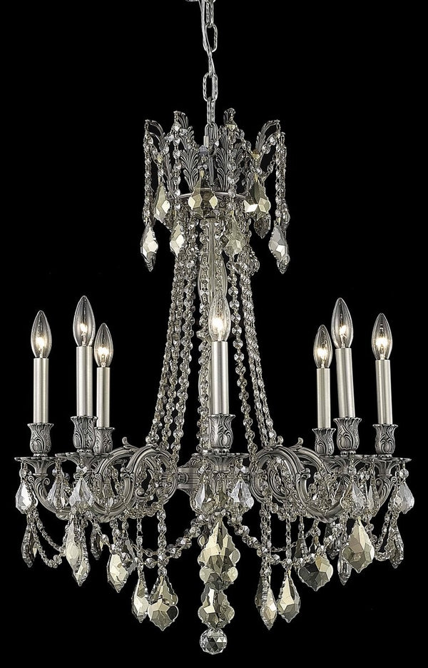 Elegant Lighting - 9208D24PW-GT/RC - Eight Light Chandelier - Rosalia - Pewter from Lighting & Bulbs Unlimited in Charlotte, NC