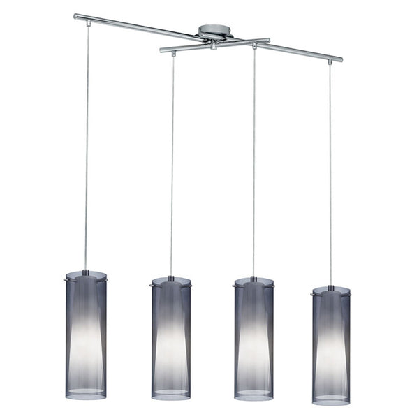 Eglo USA - 90306A - Four Light Pendant - Pinto Nero - Matte Nickel from Lighting & Bulbs Unlimited in Charlotte, NC