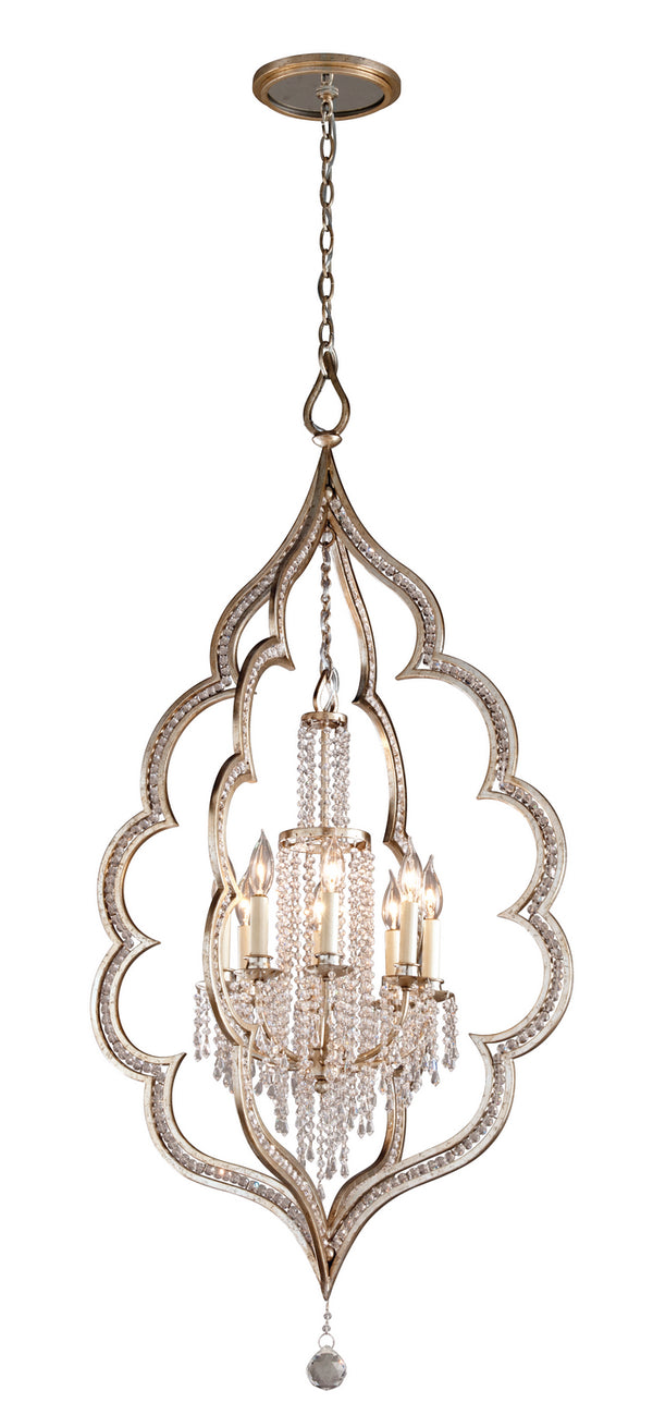 Corbett Lighting - 161-48 - Eight Light Pendant - Bijoux - Silver Leaf With Antique Mist from Lighting & Bulbs Unlimited in Charlotte, NC