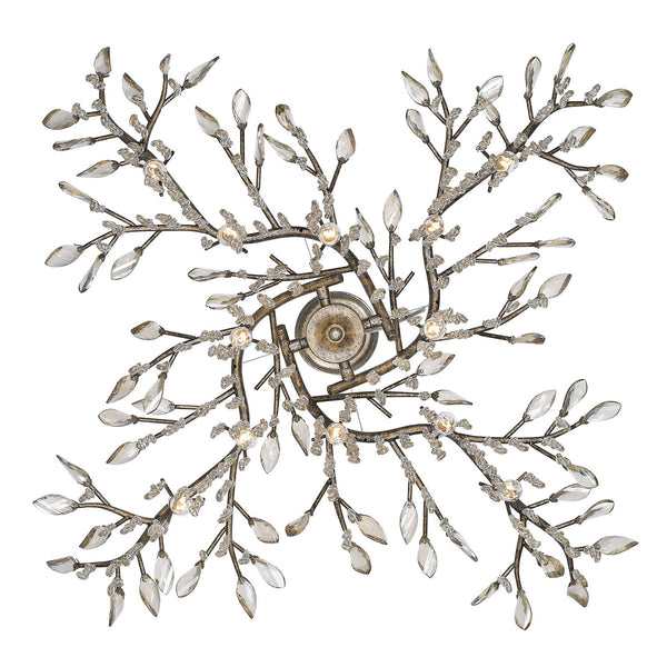 12 Light Chandelier from the Autumn Twilight MG Collection in Mystic Gold Finish by Golden