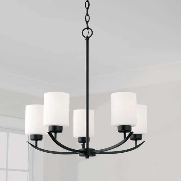 Five Light Chandelier from the Dixon Collection in Matte Black Finish by Capital Lighting