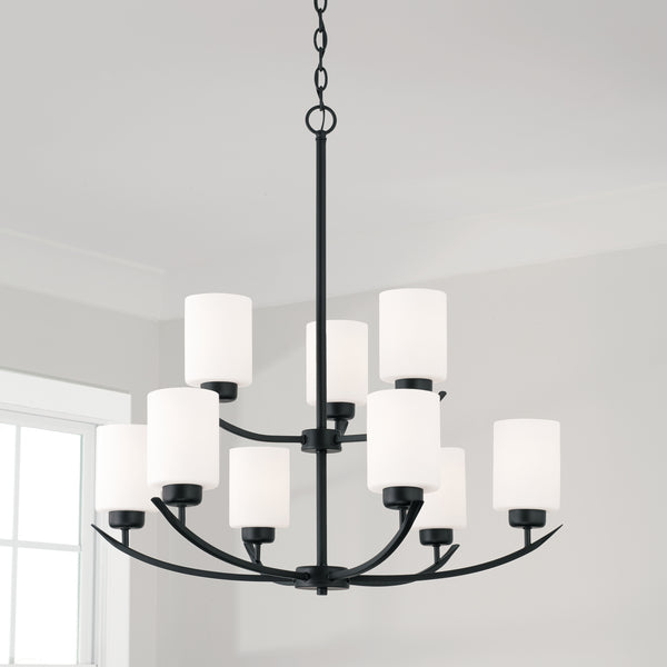 Nine Light Chandelier from the Dixon Collection in Matte Black Finish by Capital Lighting (on Backorder ~5/10/2022*)