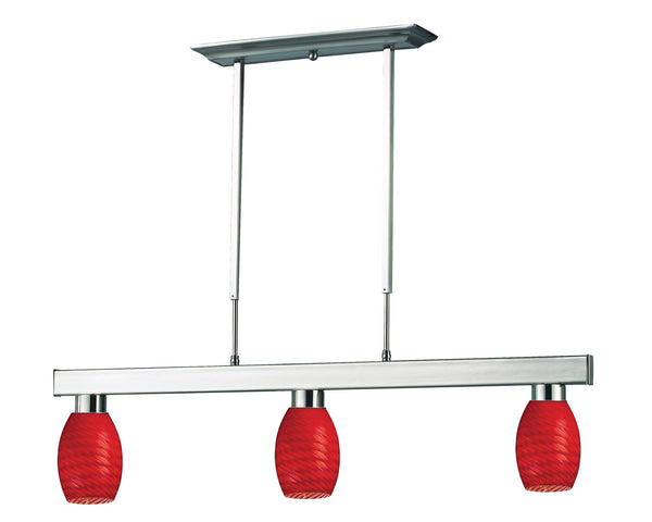 Z-Lite - 152BN-131RED - Three Light Billiard Light - Players - Brushed Nickel from Lighting & Bulbs Unlimited in Charlotte, NC