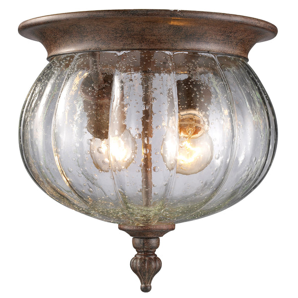 Z-Lite - 516F-WB - Two Light Outdoor Flush Mount - Belmont - Weathered Bronze from Lighting & Bulbs Unlimited in Charlotte, NC